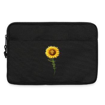 Inspirational Christian Sunflowers Jesus - Laptop bag 13" - black - Front