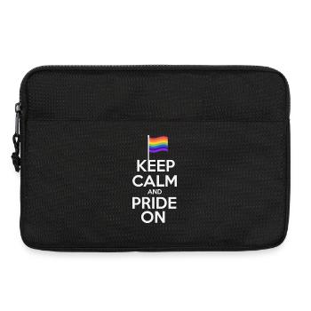 Keep Calm Pride On Rainbow Flag Design - Laptoptasche 13" - Schwarz - Vorne