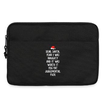 Naughty Santa Confession Tee Christmas - Laptop bag 13" - black - Front