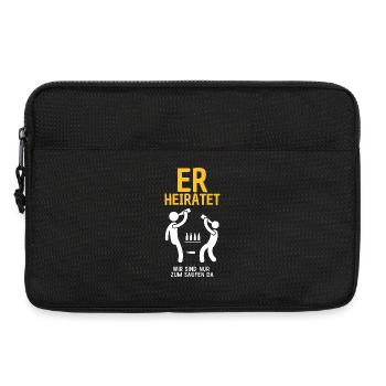 Er Heiratet Bierfeier Satire Junggesellenabschied  - Laptoptasche 13" - Schwarz - Vorne