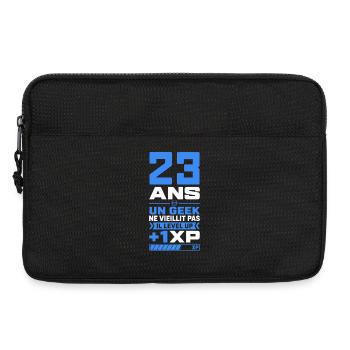 23 Ans Humour Geek 23 Ans Anniversaire Gamer - Sacoche pour ordinateur portable 13 pouces - noir - Devant