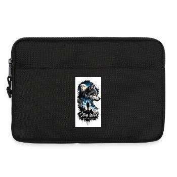 Moonlight wolf in the forest - Laptop bag 13" - black - Front