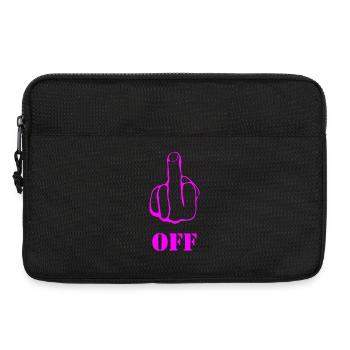Pink Middlefinger Off. Fuck Off - Laptoptasche 13" - Schwarz - Vorne