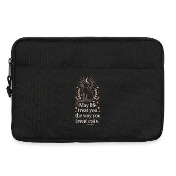 Katze May Life Treat You Cats Katzenmama Katzen - Laptoptasche 13" - Schwarz - Vorne
