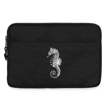 Silhouette d’hippocampe à fort contraste - Sacoche pour ordinateur portable 13 pouces - noir - Devant