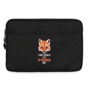 J’aime beaucoup les renards Ok Red Fox Saying - Sacoche pour ordinateur portable 13 pouces - noir - Devant