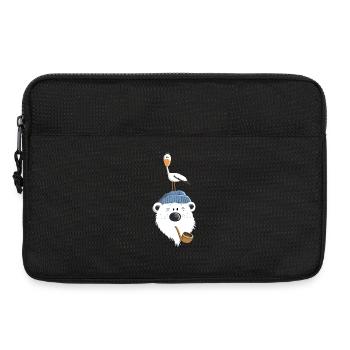 Bär mit Möwe - Laptoptasche 13" - Schwarz - Vorne