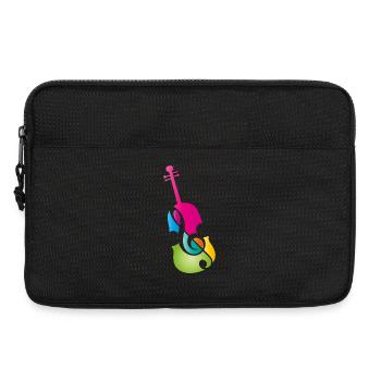 violon coloré stylisé avec clé de violon - Sacoche pour ordinateur portable 13 pouces - noir - Devant