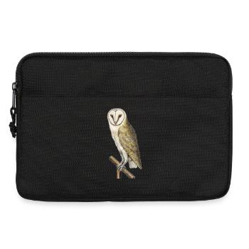 Realistic owl drawing - natural history - Laptop bag 13" - black - Front