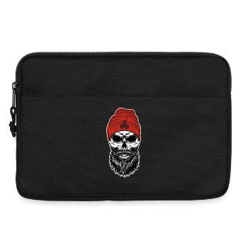 Bonnet Rouge Tête de mort avec Triskell - Sacoche pour ordinateur portable 13 pouces - noir - Devant