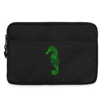 Green Geometric Seahorse - Laptop bag 13" - black - Front