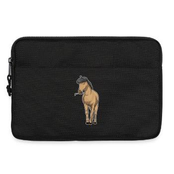 Horse Painter Brush Painting - Laptop bag 13" - black - Front