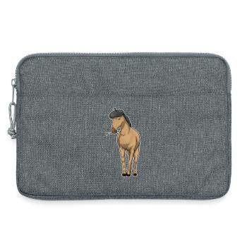 Peintre de chevaux au pinceau - Sacoche pour ordinateur portable 13 pouces - gris chiné - Devant