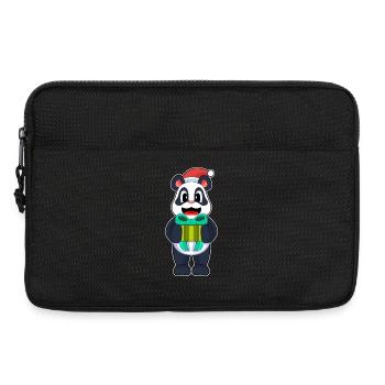 Chapeau de père Noël Panda - Sacoche pour ordinateur portable 13 pouces - noir - Devant