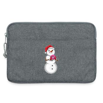 Donut de Noël bonhomme de neige - Sacoche pour ordinateur portable 13 pouces - gris chiné - Devant