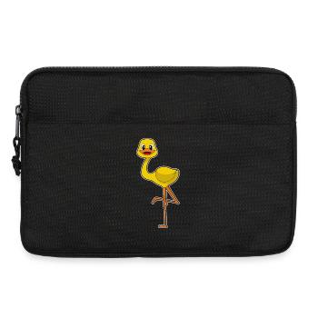 Canard flamant rose - Sacoche pour ordinateur portable 13 pouces - noir - Devant