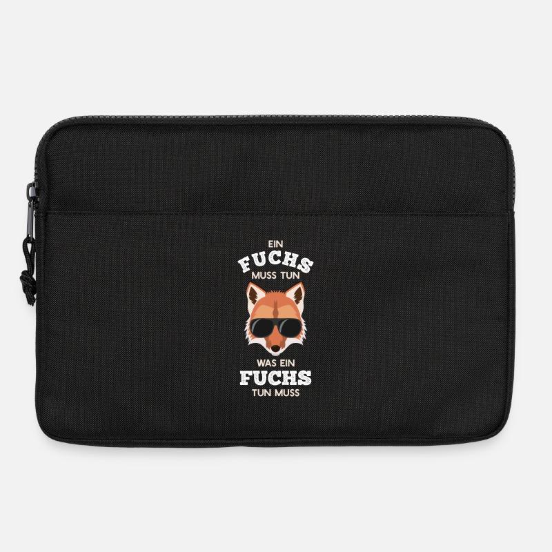 Cooler Fuchs mit Sonnenbrille Rotfuchs - Laptoptasche 13" - Schwarz