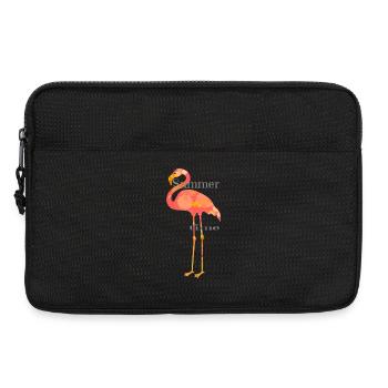 Flamingo design with font - Laptop bag 13" - black - Front