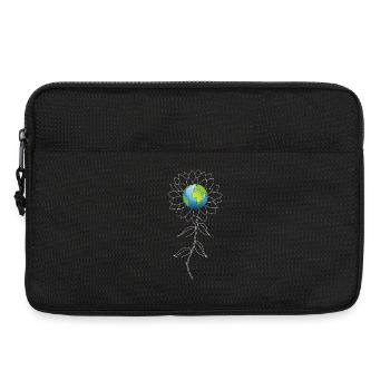 Planet Earth and White Sunflower Flower - Laptop bag 13" - black - Front