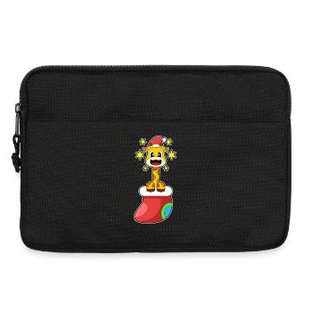 Giraffe Christmas Christmas Sock - Laptop bag 13" - black - Front