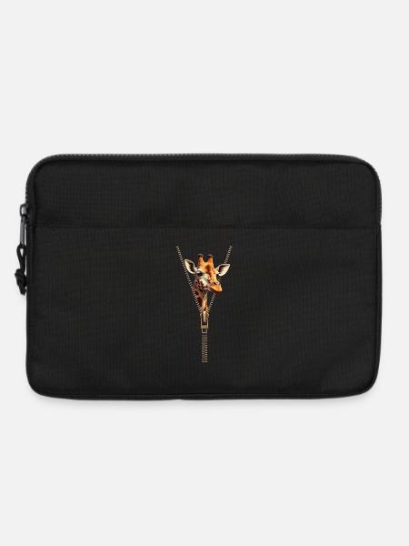 Stilisierte Giraffe mit Reißverschluss - Laptoptasche 13" - Schwarz