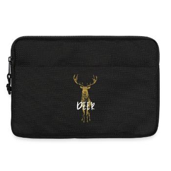 Orange Sparkle Deer Detailed Drawing - Laptop bag 13" - black - Front