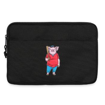 Pig Baseball Baseball Bat - Laptop bag 13" - black - Front