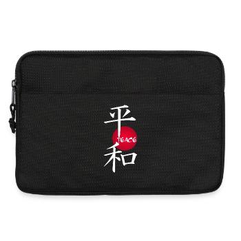 Japanische Kanji für Frieden (Weiß) - Laptoptasche 13" - Schwarz - Vorne