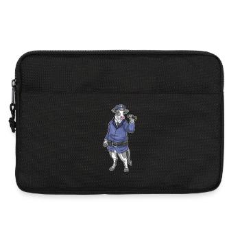 Kuh Polizist Taschenlampe Polizei - Laptoptasche 13" - Schwarz - Vorne