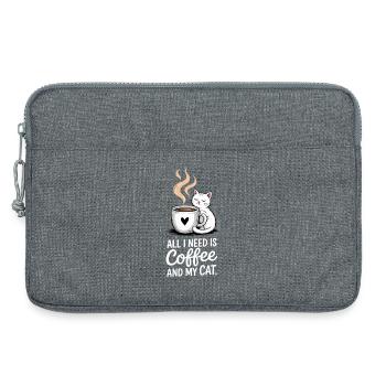All I Need Coffee And Cat Quote - Laptoptasche 13" - Grau meliert - Vorne