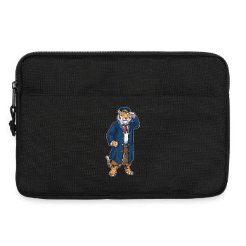 Tiger Seemann Seemannsmütze - Laptoptasche 13" - Schwarz - Vorne