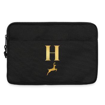 Buchstabe h goldener Hirsch - Geschenkidee - Laptoptasche 13" - Schwarz - Vorne