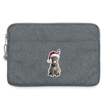Poulain d’âne gris à la crèche - Sacoche pour ordinateur portable 13 pouces - gris chiné - Devant