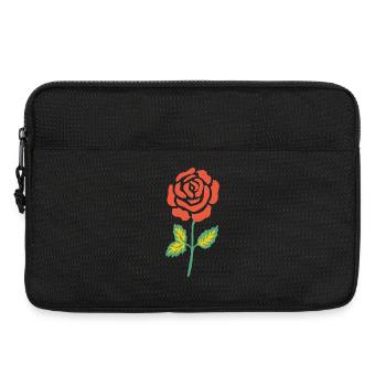 Rose Watercolor in Orange - Laptop bag 13" - black - Front