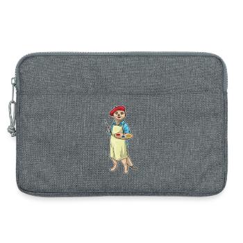 Peinture au pinceau peintre de suricates - Sacoche pour ordinateur portable 13 pouces - gris chiné - Devant