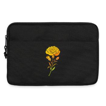 Vintage Carnation Flower Retro Nature Illustration - Laptop bag 13" - black - Front