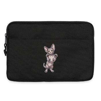 Cute Sphynx Cat Standing Posture Portrait - Laptop bag 13" - black - Front