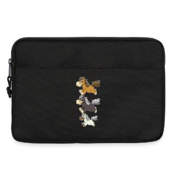 Drei Galoppierende Pferde Comic Design - Laptoptasche 13" - Schwarz - Vorne
