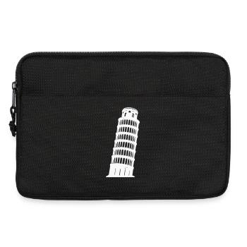 Silhouette de la Tour de Pise Monochrome - Sacoche pour ordinateur portable 13 pouces - noir - Devant
