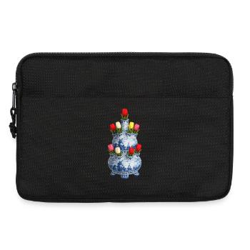 Delft Tulip Vase Motif - Laptop bag 13" - black - Front