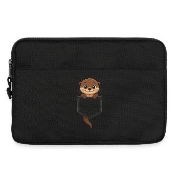 Une loutre mignonne qui sort de sa poche, - Sacoche pour ordinateur portable 13 pouces - noir - Devant