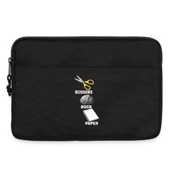 Schere Stein Papier Scissors Rock Paper Spiel - Laptoptasche 13" - Schwarz - Vorne