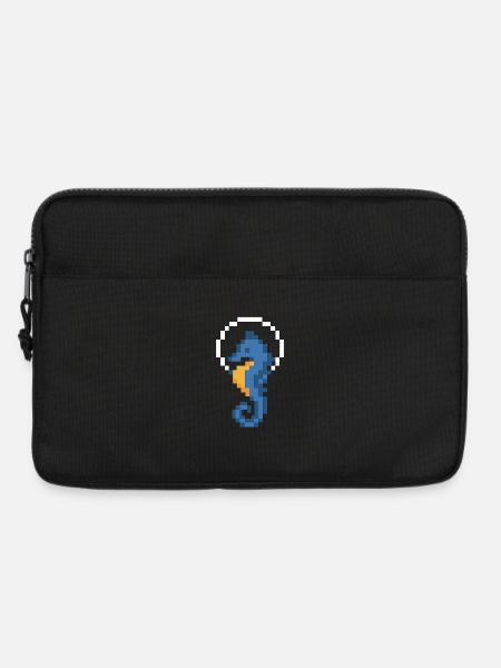 Seahorse Pixel Blue - Laptop bag 13" - black