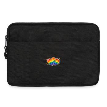 Double Heart Rainbow Splendor - Laptop bag 13" - black - Front