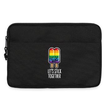 Let's stick together funny gay couple ice cream LGBT - Laptop bag 13" - black - Front