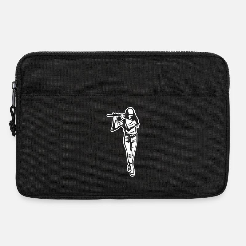 Flöte Mädchen Zeichnung - Laptoptasche 13" - Schwarz