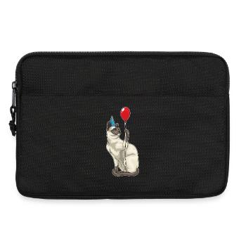Siamese Cat Birthday Balloon - Laptop bag 13" - black - Front