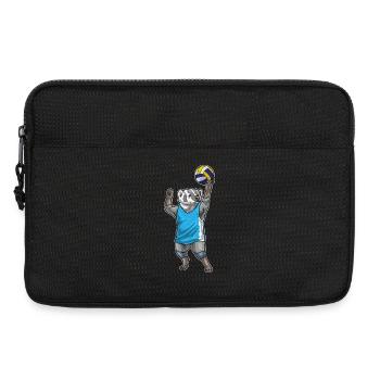 Dachs Volleyballspieler Volleyball - Laptoptasche 13" - Schwarz - Vorne