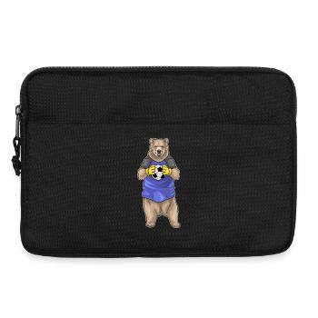 Bär Torwart Fußball - Laptoptasche 13" - Schwarz - Vorne