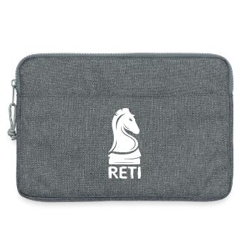 reti Schacheröffnung knight - Schachpferd Logo - Laptoptasche 13" - Grau meliert - Vorne